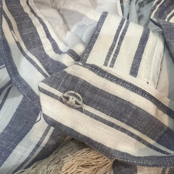 FINAL PRICE NWT Chelsea & Theodore Linen Blend Wide Leg Striped Pants - Picture 12 of 12